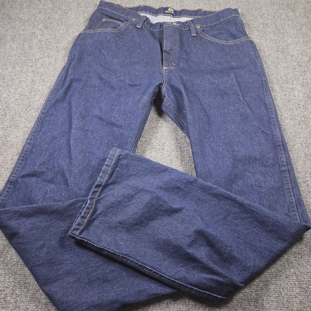 Wrangler 1047MWZPW Mens Regular Fit Straight Leg Dark Wash Denim Jeans 34x32